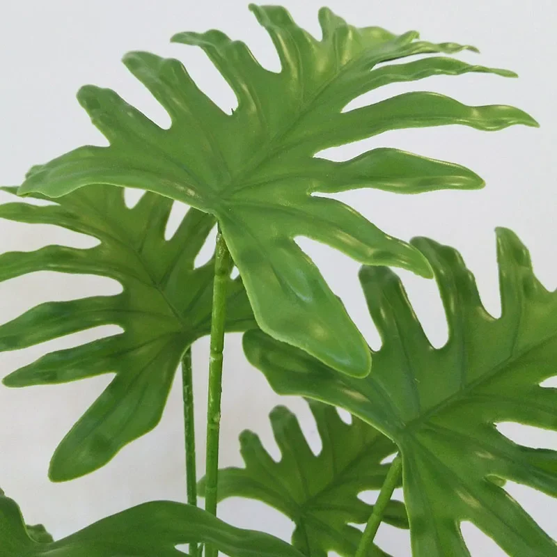 32 "große Gefälschte Pflanzen Tropical Monstera Künstliche Palme Kunststoff Blatt Wasser Anlage für Büro Schreibtisch Home Garten Grün decor – Detail 9