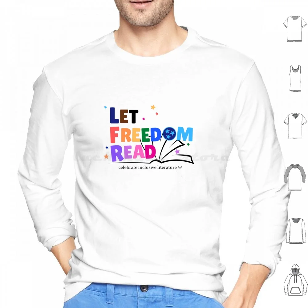 Let Read : Celebrate Inclusive Literature Hoodies Long Sleeve Books Book Banning Queer Pride Inclusive Library Read-image