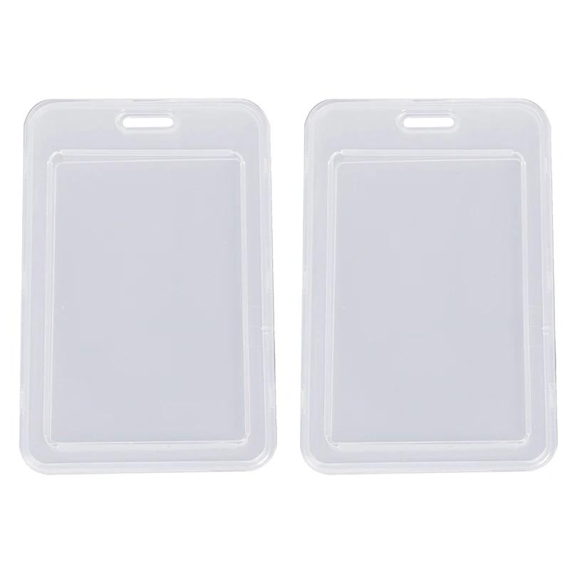 2pcs Simple Transparent Plastic Name Card Cover Bank Card Holder