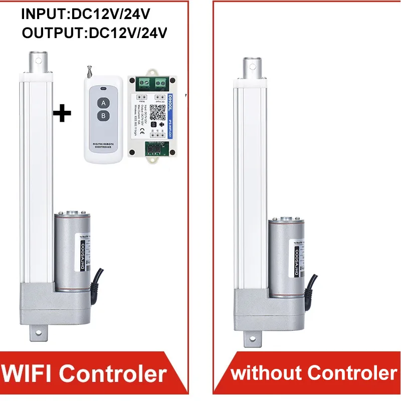 150mm Stroke Electric Linear Actuator Kit With Bracket Set DC 12V 24V Motor RF Remote Controller WIFI Smart eWelink APP 2000N