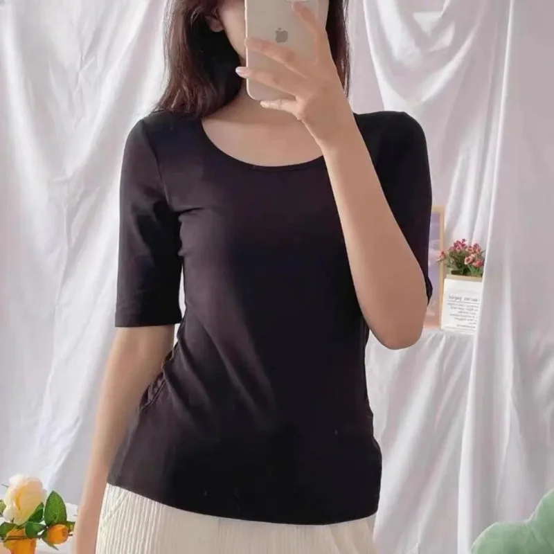 Effen Korte Mouw T-Shirts Dames Zomer Backless Skinny Basic All-Match Casual High Street Koreaanse Stijl Trendy Mode