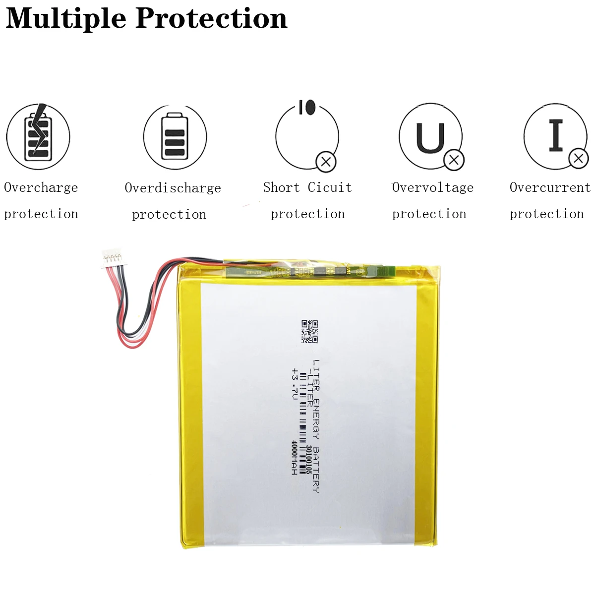 5 thread  3.7V lithium polymer battery 30100105 3.7V 4000MAH 32100106 vi8 mobile power DIY tablet computer 27103107