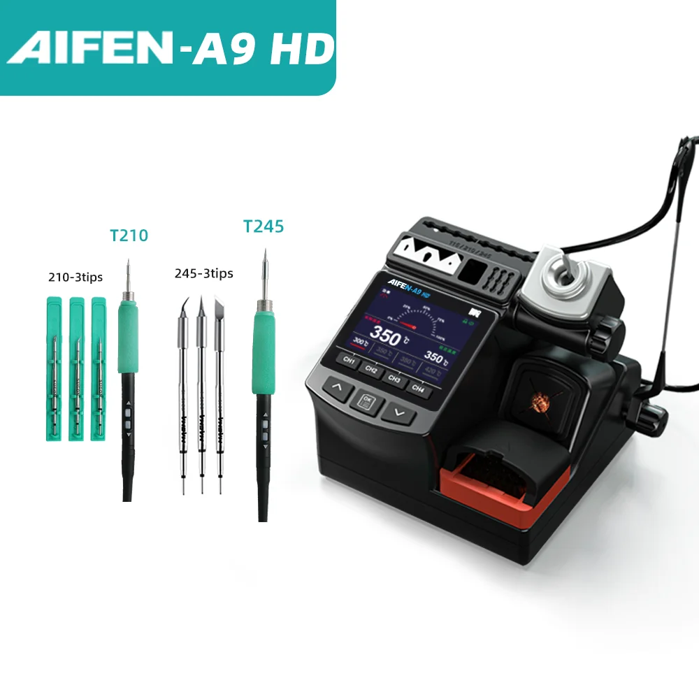 AIFEN A9HD 180W Power Soldeerboutstation Ideaal voor elektronisch lassen met C210 C245 Soldeerbouthandvat soldeerstation