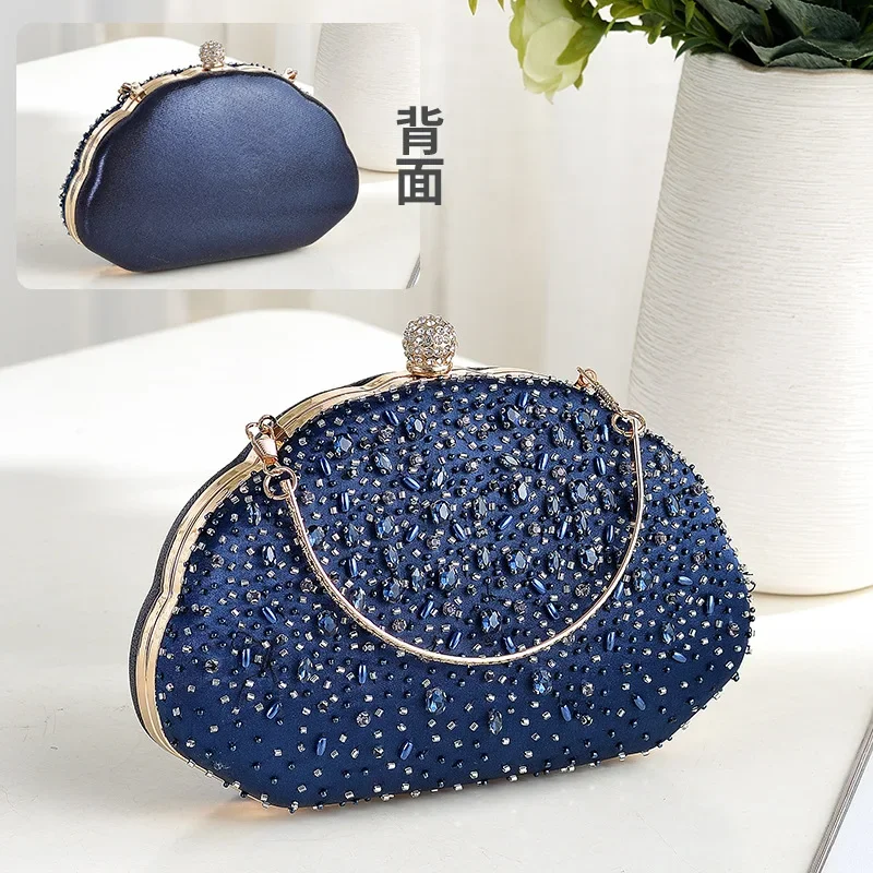 Ladies Luxury Prom Dinner Evening Bags Fashion Fine Crystal Drill Small Clutches Wedding Party Handbags For Women Shoulder Bags