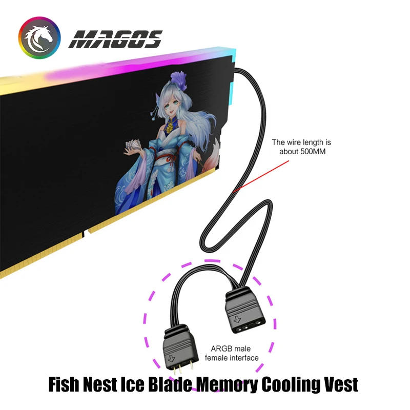 Nigigen Pattern Universal RAM Memory Vest for DDR5 DDR4 DDR3 Module Heatsink 5V ARGB, Desktop Computer Cooling Part