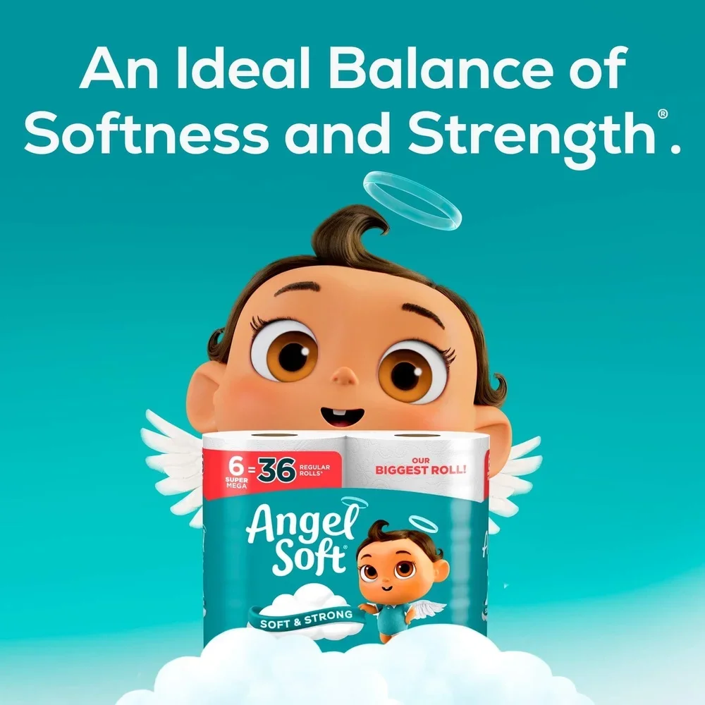 2 Ply Toilet Paper Super Mega Rolls 6 Pack 480 Sheets per Roll Soft Strong Long Lasting Septic Safe Unscented Perforated