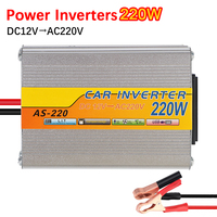 USB Voltage Transformer DC 12V To AC 220V 220W Power Inverter Conversion USB Battery Clip Car Mounted Solar Inverter Portable