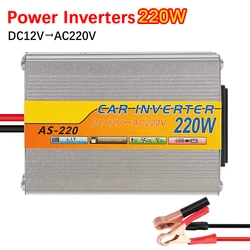 USB Voltage Transformer DC 12V To AC 220V 220W Power Inverter Conversion USB Battery Clip Car Mounted Solar Inverter Portable