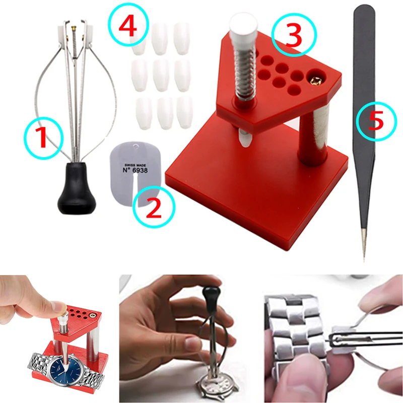 Watch Hand Needle Remover Presser Portable Wristwatch Plunger Puller Accurate Parts Watchmaker Repair Fittings Tools Red Machine