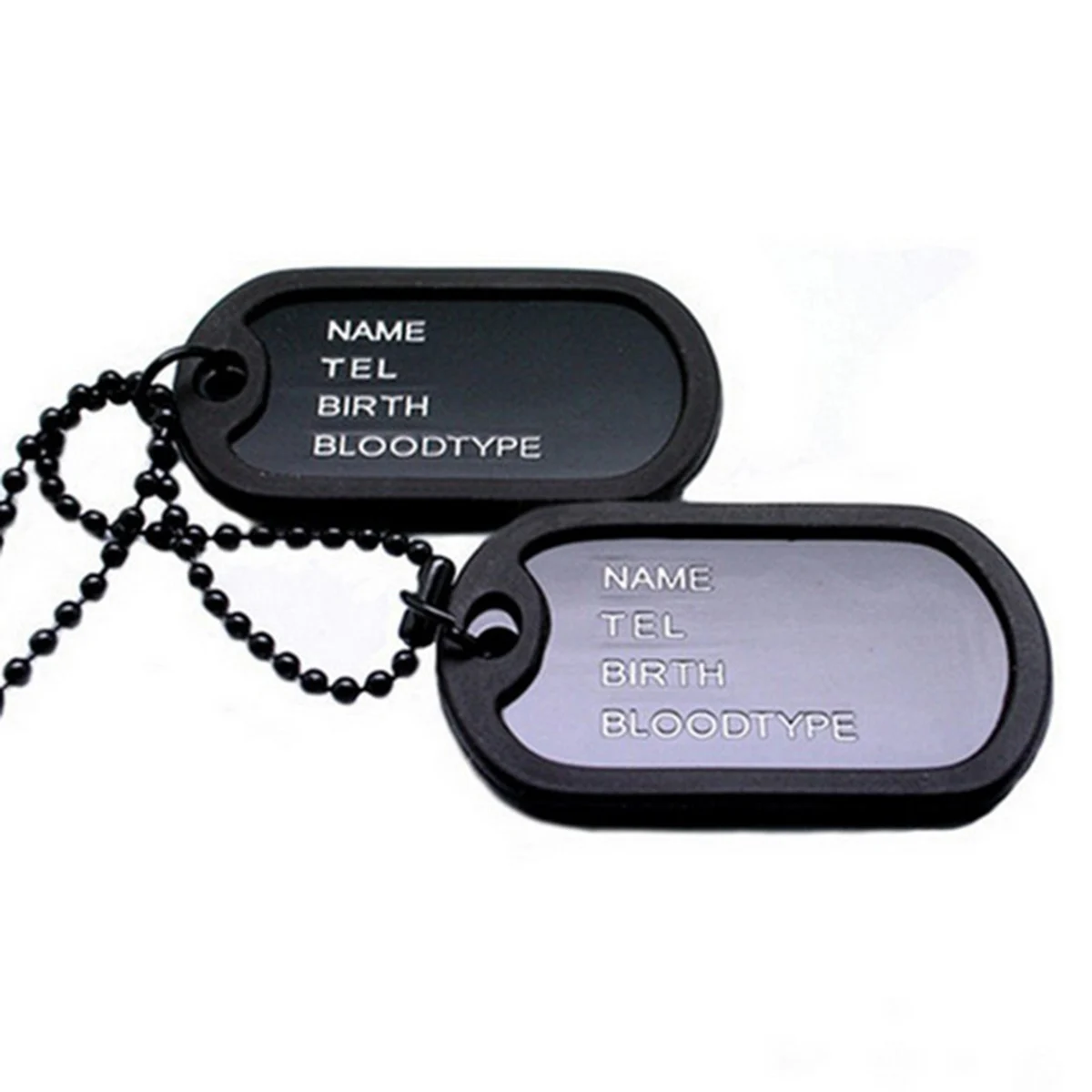 

Military Style Dog Id Tags Pet Name Tag Durable Anti Rust Custom Dog Tags For Large Dogs Dual Pet Id Tag Necklace Black
