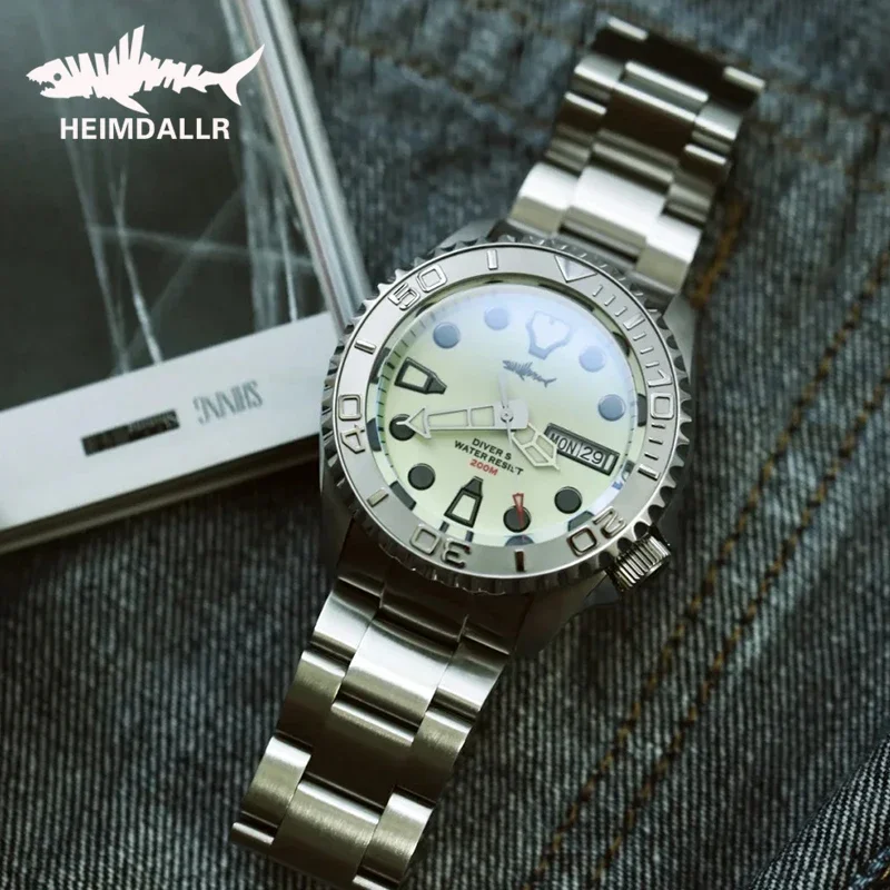 HEIMDALLR SKX007 Herren-Taucheruhr, 20 Bar, wasserdicht, NH36A-Uhrwerk, C3, voll leuchtend, 316L-Stahl, Saphirglas, Herrenuhren, 42 mm