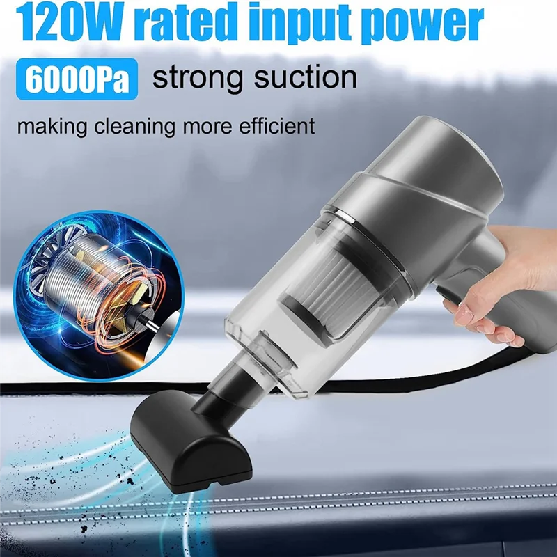 Handheld Vacuum Cordless 6000PA Powerful Car Vacuum Cleaner 120W Lightweight Mini Hand Held Vacuum,for Home,Pet Hair,CarN02R
