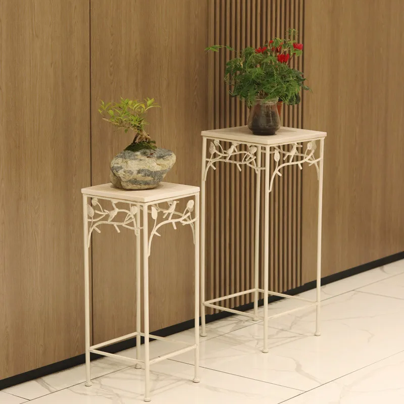 

Товары для садовой торговли, уличные лестницы из кованого железа с птицами, подставка для цветов из цельного дерева на балконе, круглый табурет, напольная квадратная подставка