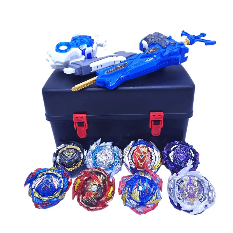 Takara Tomy Blayblade Burst Gyro Toys Set with Launchers Grip Storage Box Case Battle Starter Metal Spinning Top Starter Bley