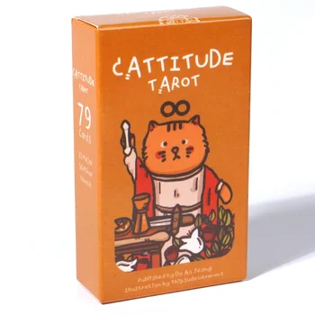 Cattitude 타로 데크 고양이 타로 기능, 다양한 종류의 고양이 78 카드 데크 포켓 사이즈, 점술 게임 데크 