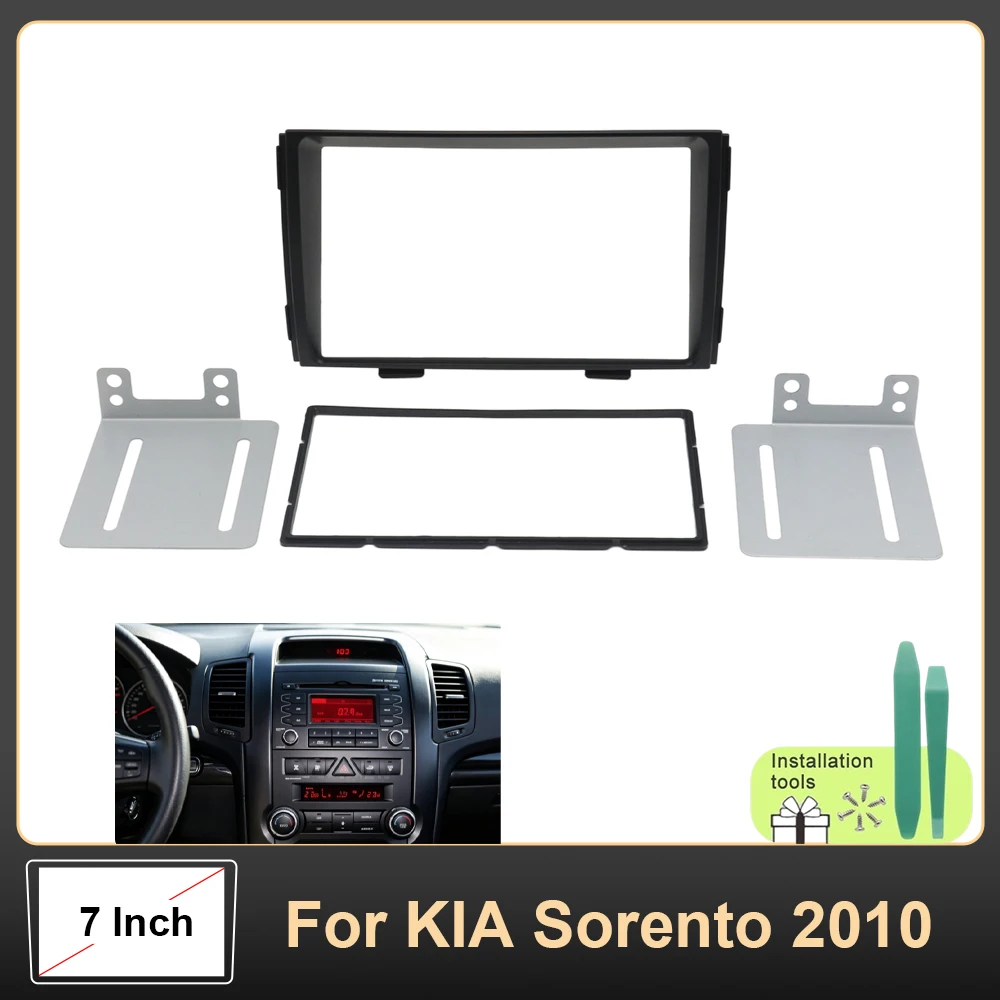7 Inch Car Radio Fascia Frame Dashboard Trim Bezel Panel With Mounting Brackets For KIA Sorento 2010