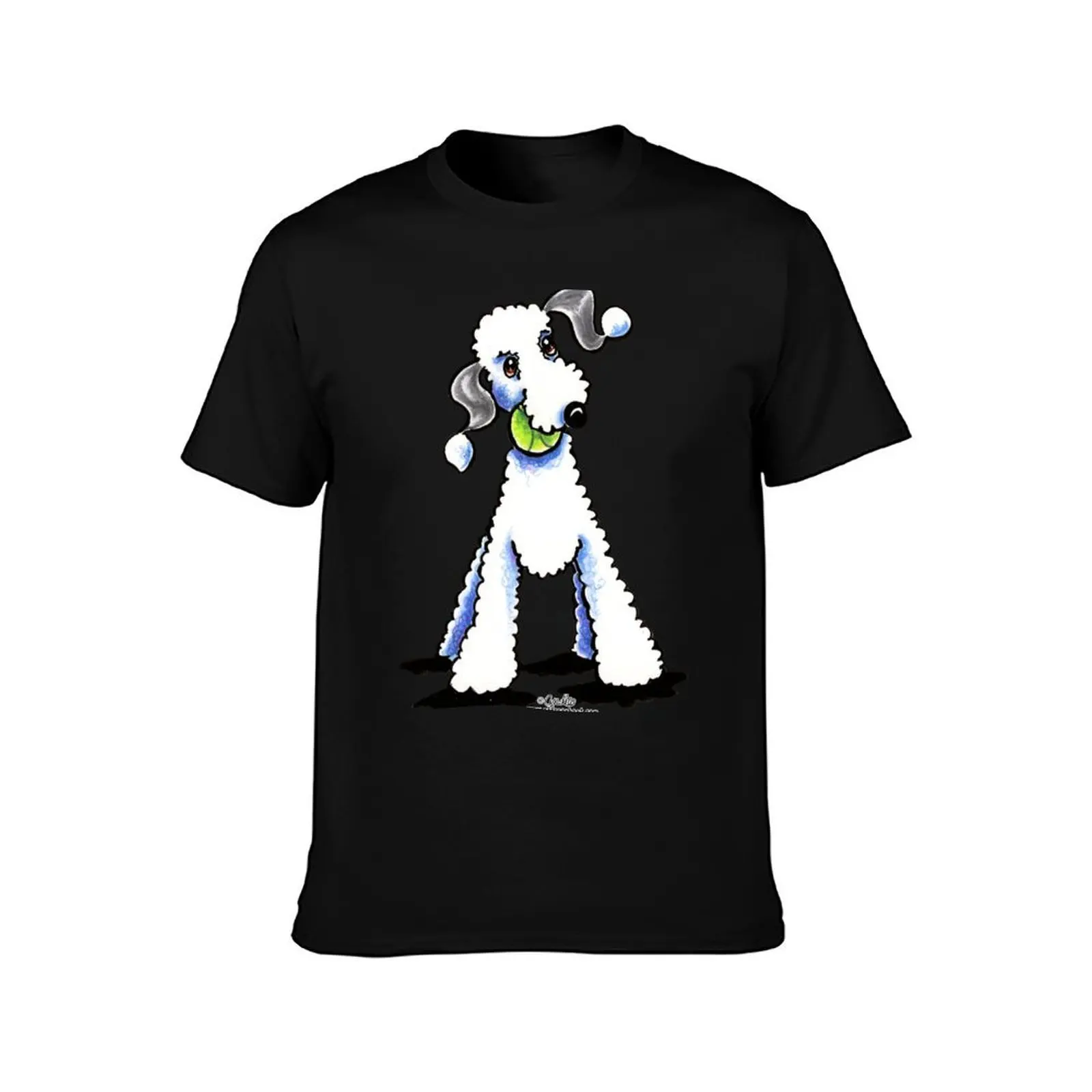 Bedlington Terrier Let's Play T-Shirt, Summer Casual Cotton Tee, Oversized Streetwear Tops, Vintage Graphic Print, 100% Cotton