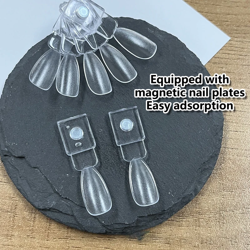 24個入り マグネット式 つけ爪チップ ディスプレイ クリア ナチュラルカラーカード ポリッシュジェルスタンドボード ネイルパレット マニキュア ネイルグルー 練習用