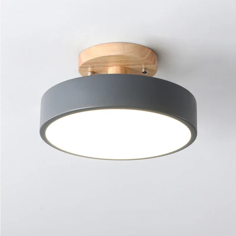 Nordic Entree Hal Plafondlampen Balkon Hout Ronde Garderobe Eetkamer Studeerkamer Licht Badkamer Industriële Verlichting