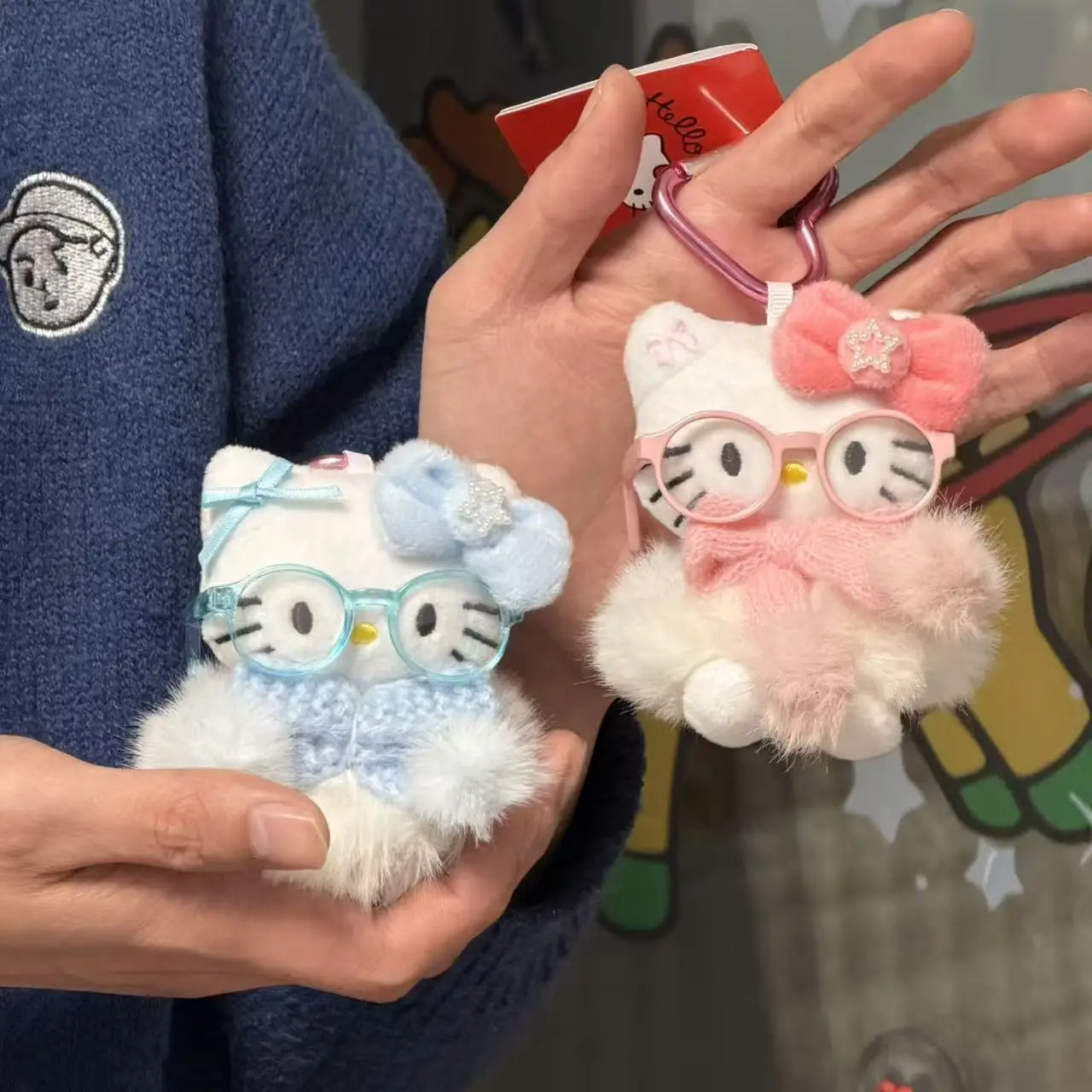 

New model Hello Kitty Keychain Cute Fashion Kt Cat Keyring Backpack Plush Toy key chain Birthday Gifts