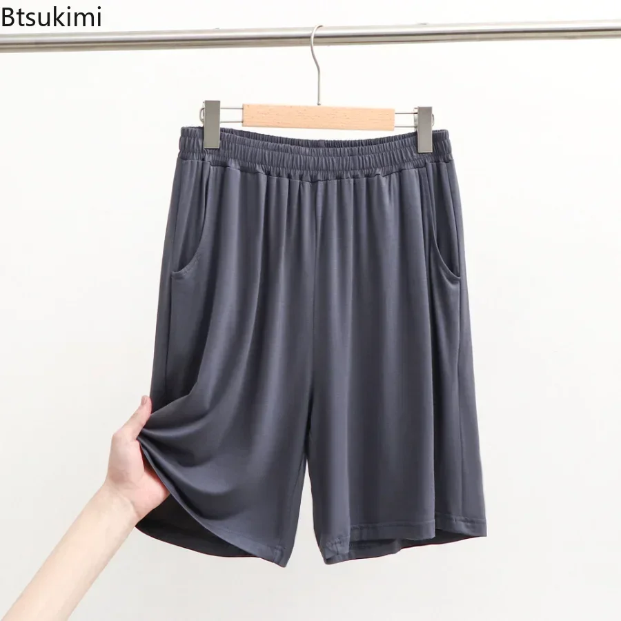 2025 Men's Summer Casual Shorts for HomeWear Pants Sleep Bottoms Male Soft Modal Trousers Oversized  Thin Stretch Shorts Men