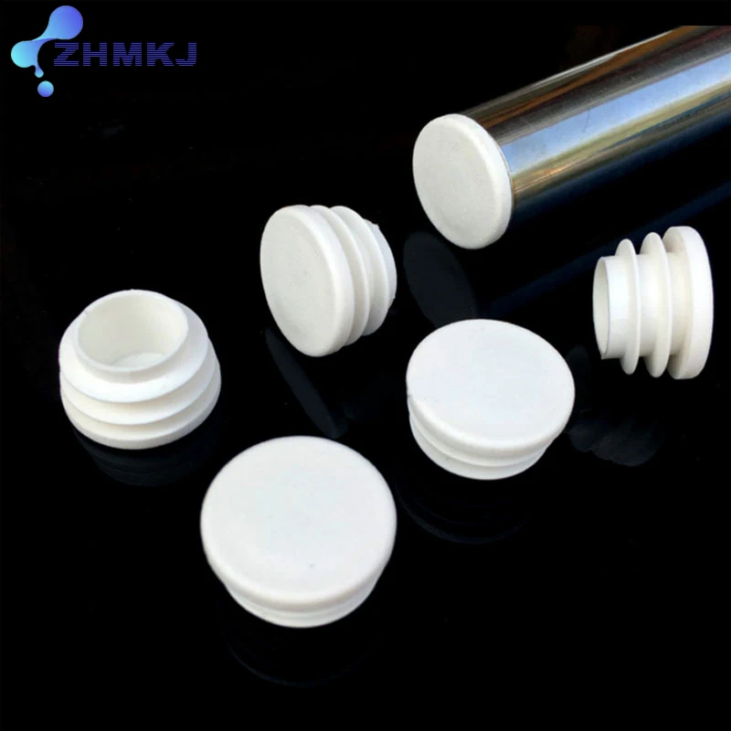 

White Plastic Round Inner Plug For Steel pipe End Blanking Caps Anti Slip Alloy ladder chair leg Cover Furniture Protector Bung