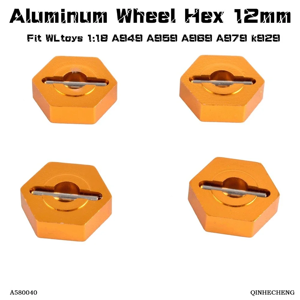 RC A580040 Aluminum Wheel Hex 12mm Driver Fit WLtoys 1:18 A949 A959 A969 A979 k929