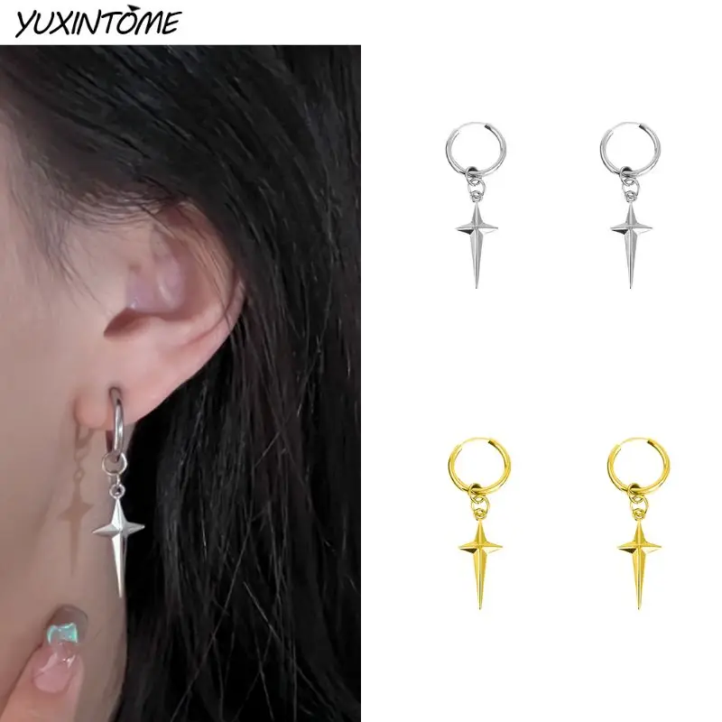 

925 Sterling Silver Needle Classic And Simple Women's Cross Earrings Pendant Fashion Generous Party Earrings Jewelry Gift