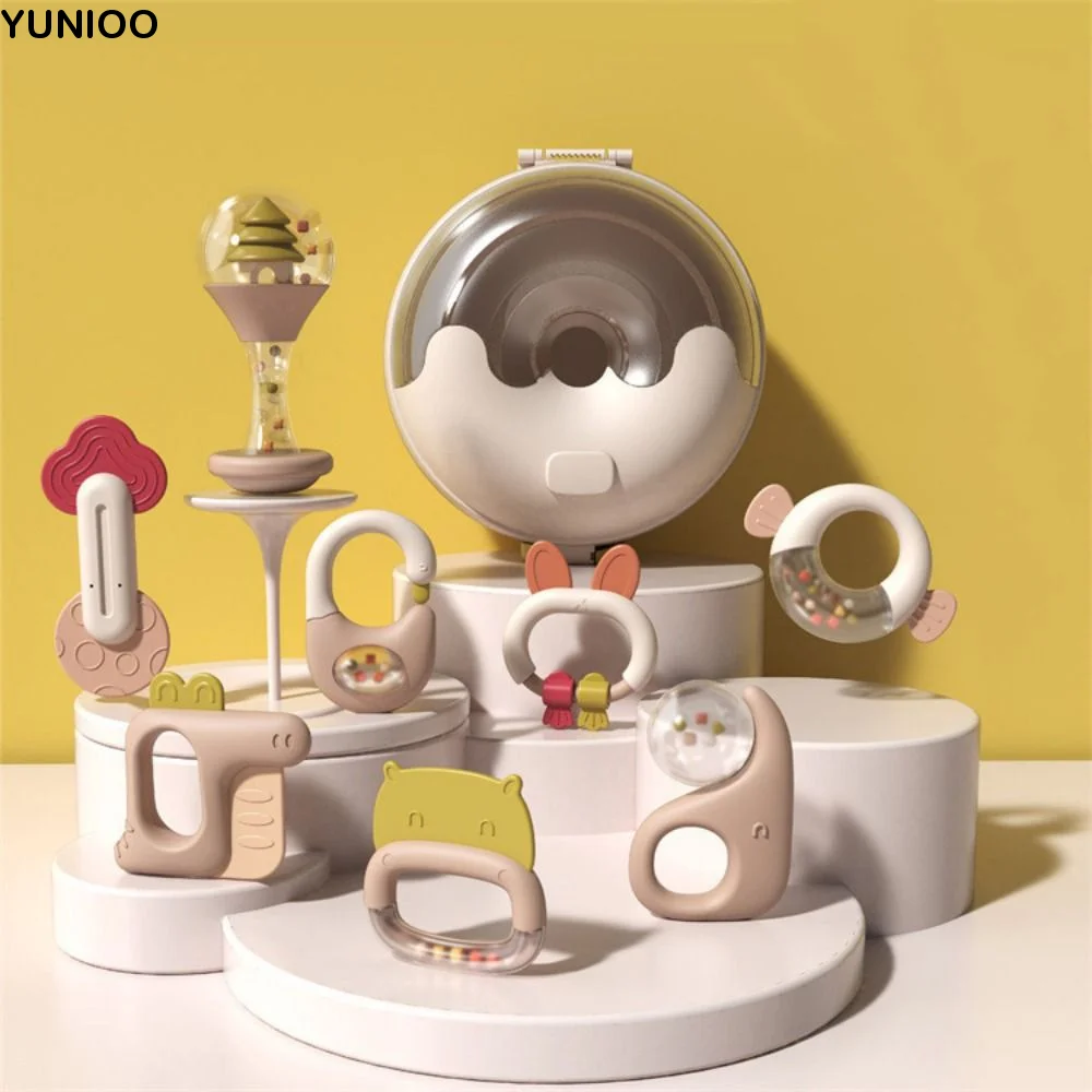 

5/6Pcs Creative Silicone Cartoon Rattle Toys Animal Shape Soft Baby Health Teether Toys Non-slip Grip BPA Free