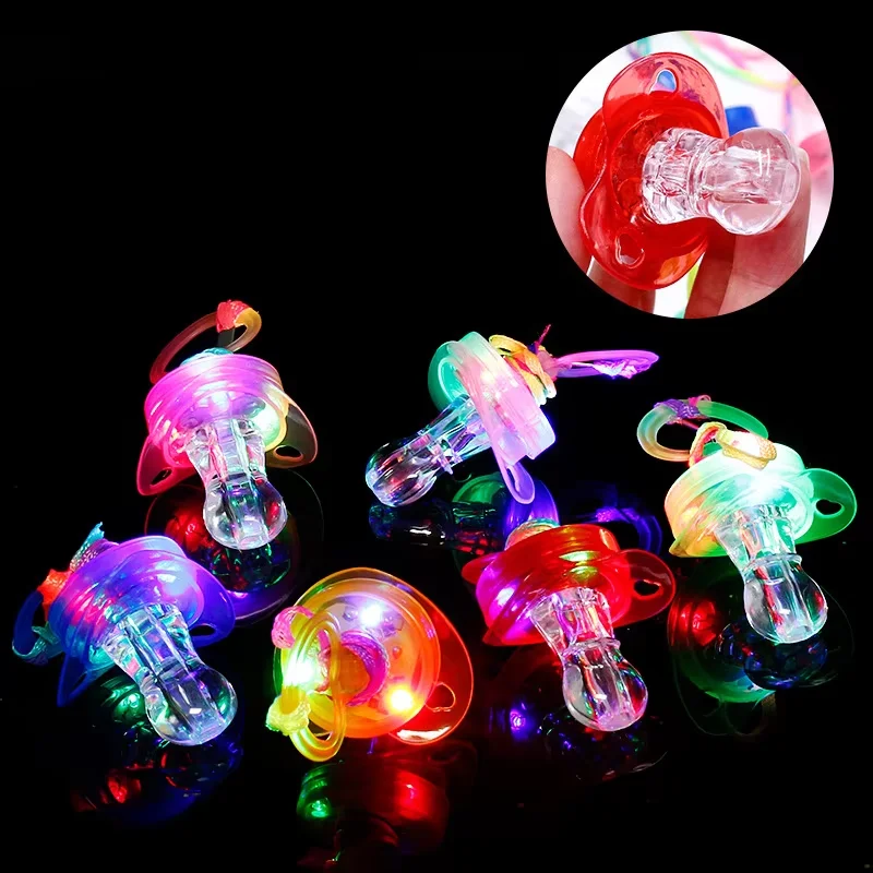 

50-1000pcs LED Pacificers LED Light Up Pacifiers Necklace Flashing Pacifiers Whistles LED Rave Pacifiers Glowing Pacificer