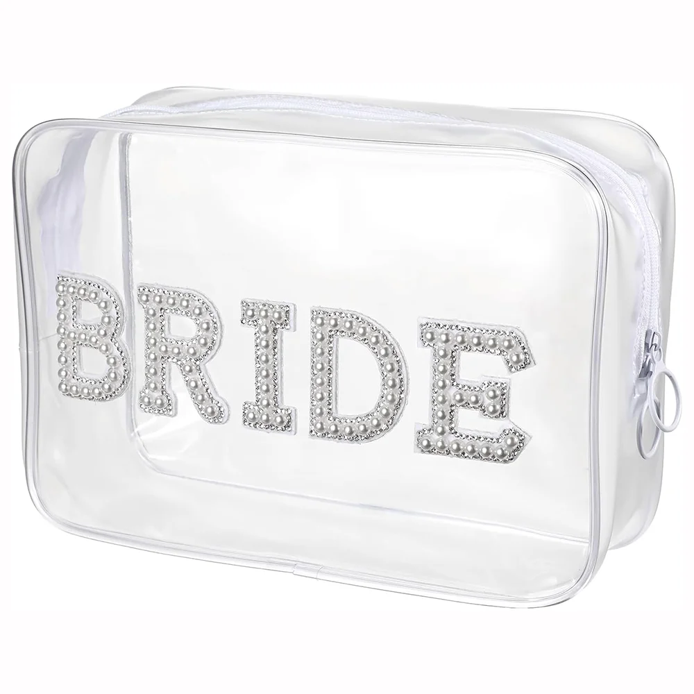 

1Pcs Clear Bride/MRS Makeup Bag Women Bridesmaid Engagement Gift Bride Pouch Gifts for Bachelorette Party Wedding Bridal Shower