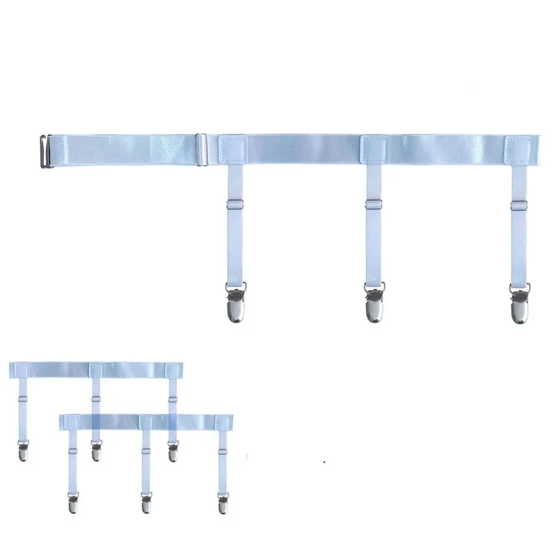 Camicia da uomo Soggiorno Giarrettiere Cintura Cinghie elastiche regolabili per porta camicia Mantieni la camicia nascosta in camicia antiscivolo Tuckers Bretelle per le gambe