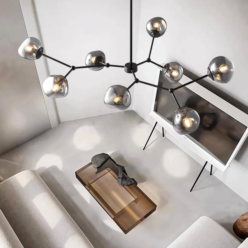 

Modern Home Decoration Glass Ball Chandelier for Villa Living Room Restaurant Dining Table Pendent Lamp Indoor Lighting Fixtures