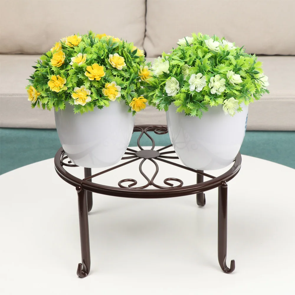 Durable Metal Flower Pot Stand Indoor Outdoor Flowerpot Supports Bonsai Rack Display Shelf Balcony Home Decoration Garden Supply