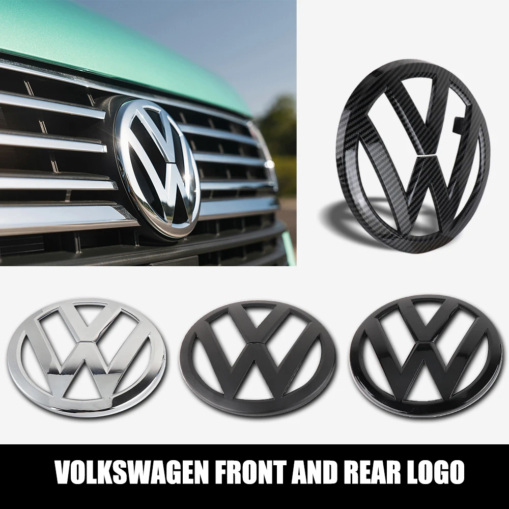 1/2pc 3D ABS Car Hood Front Bonnet Grill Emblem Rear Trunk Badge Cover For Volkswagen VW Transporter T6 2016 2017 2018 2019 2020