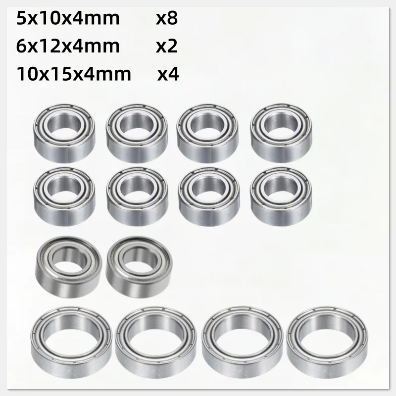 14Pcs Sealed Ball Bearing Kit for Team Associated B6.4 B6.4D 1/10 RC 2WD Buggy MR105 MR126 6700 Upgrade Bearing Set