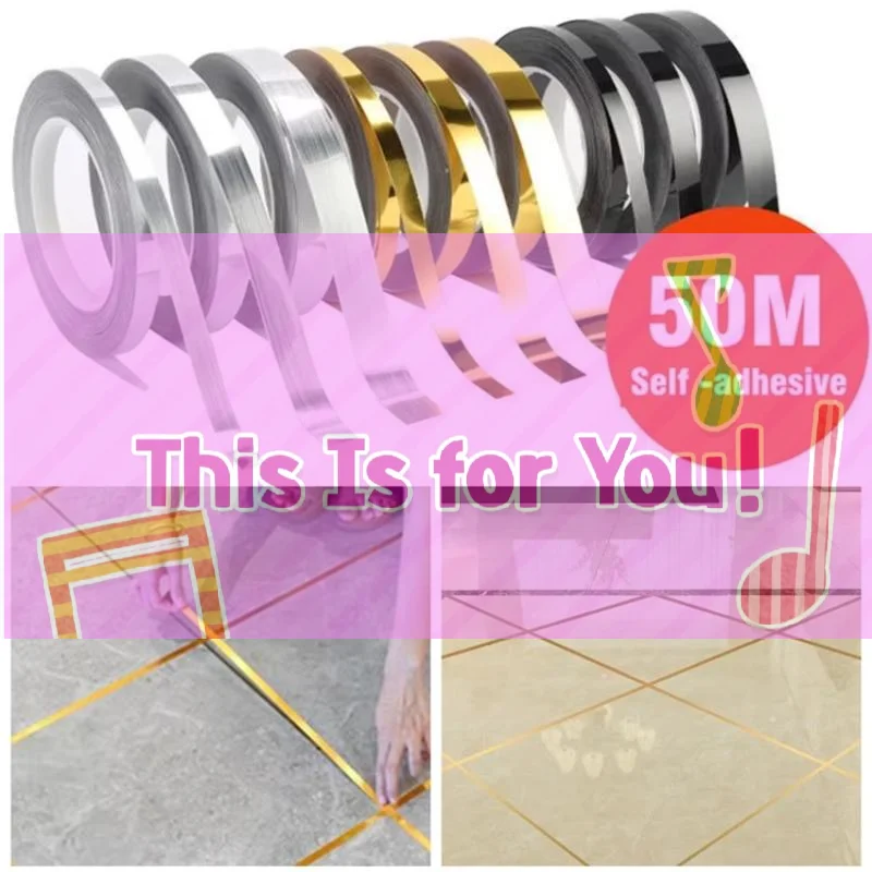 50M Tile Crevice Tape Sticker Self Adhesive Waterproof Anti Mold Sealant For Living Room Ceiling Decoration Floor Accessories