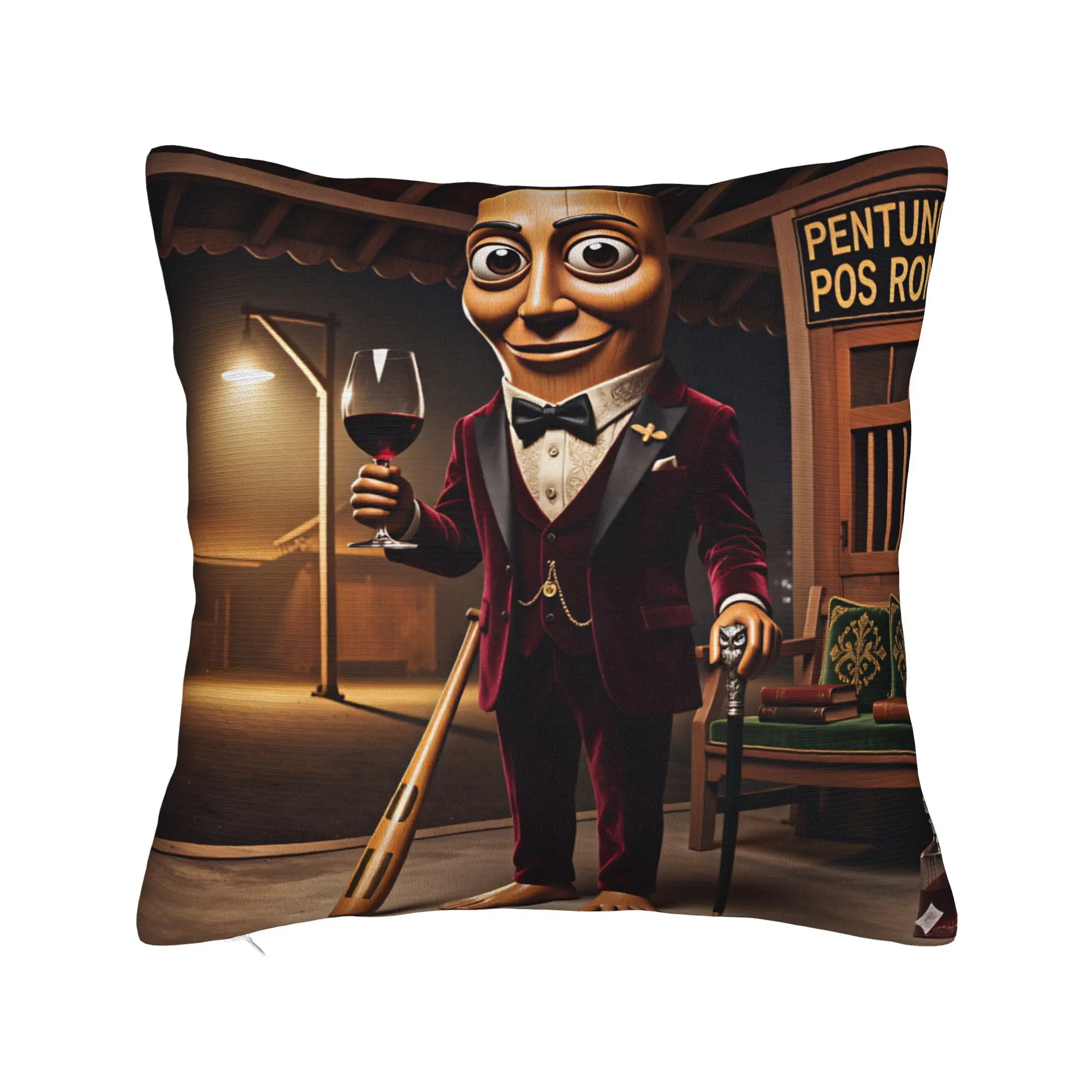 Tung Gentleman Pillow Cover  Retro Trendy Pillow Case For Sofa Couch Bed Living Room Graphic Pillowcases Gift