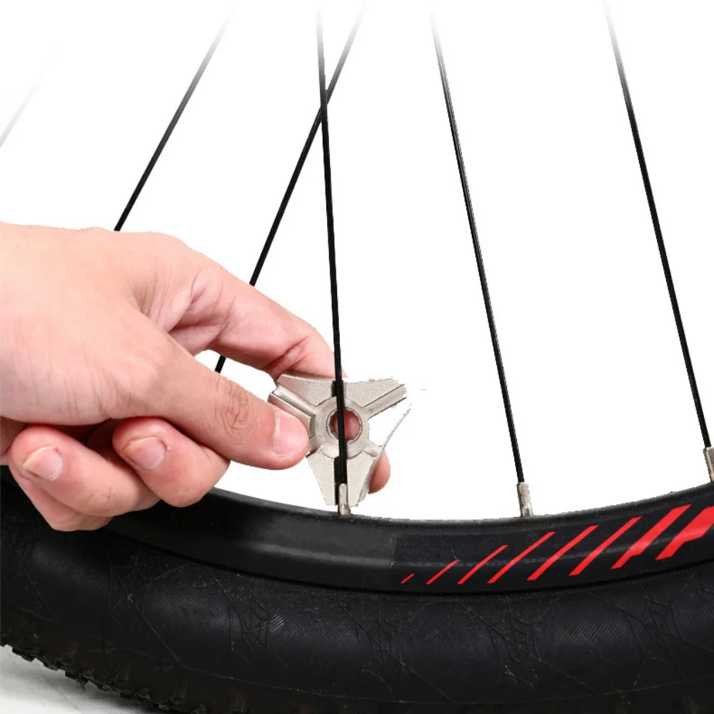 Bicycle Spoke Nipple Wrench 3.2/3.3/3.5mm 3-in-1 MTB Cycling Wheel Rim Adjuster Spanner Repair Service Axis Triangular Tool