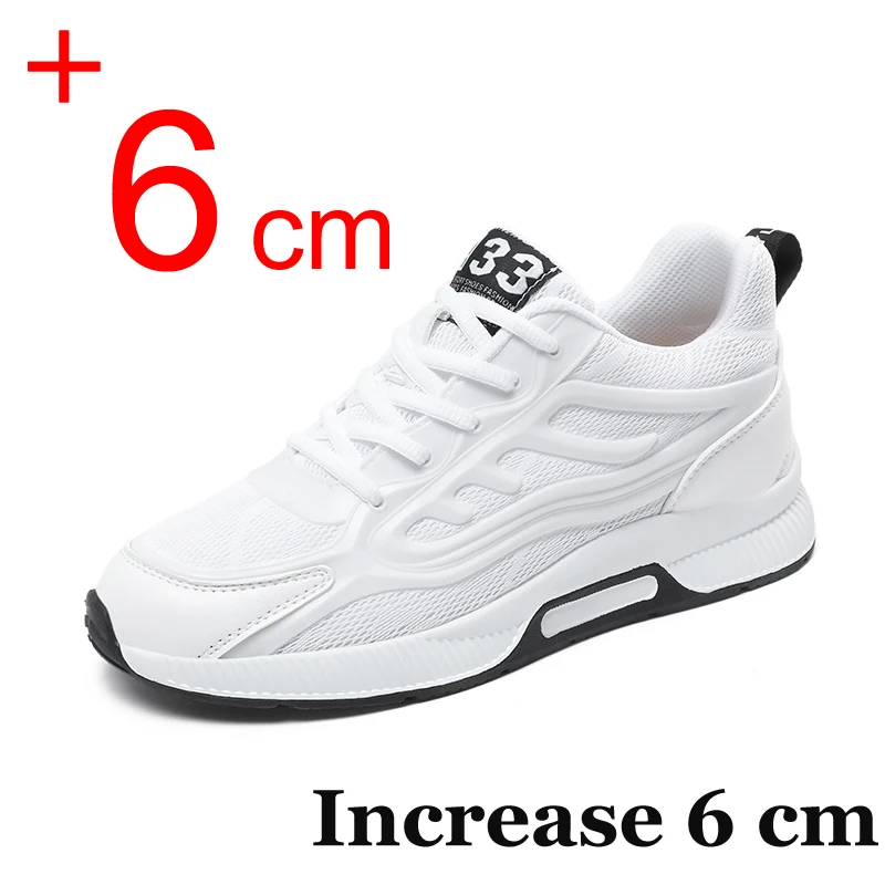 

Sneakers Men Elevator Shoes Breathable Invisible Inner Heightening Shoes Man 6CM Taller Sports Casual Shoes Outdoor Lift Male 46