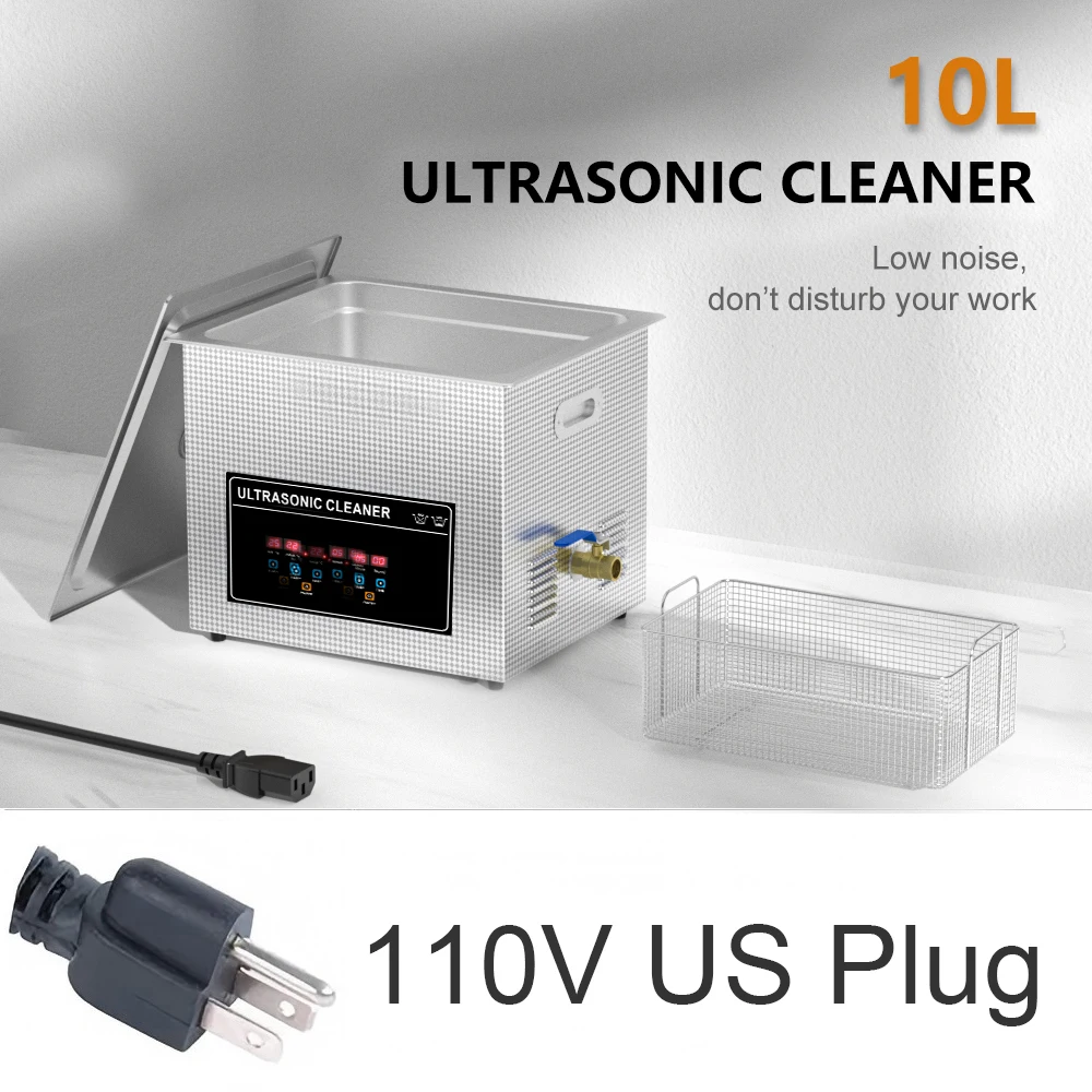 

Ultrasonic Cleaner 10L 300*240*150mm Washing Machine Ultrasound Home Appliance With Drainage Pipe