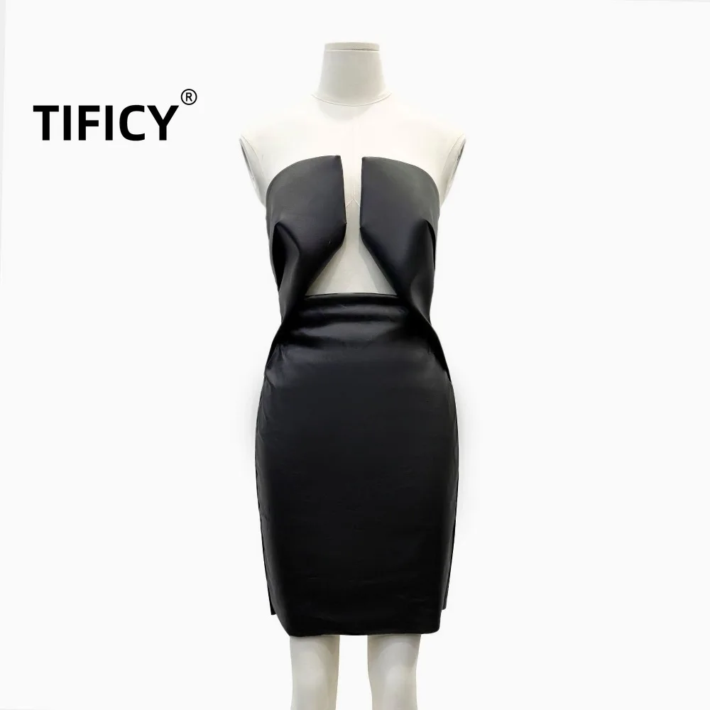 

High Street Dresses Women's Chest Wrapped Hollow Out Slim Fit Hip Wrapped Sexy Dress Women Clothing