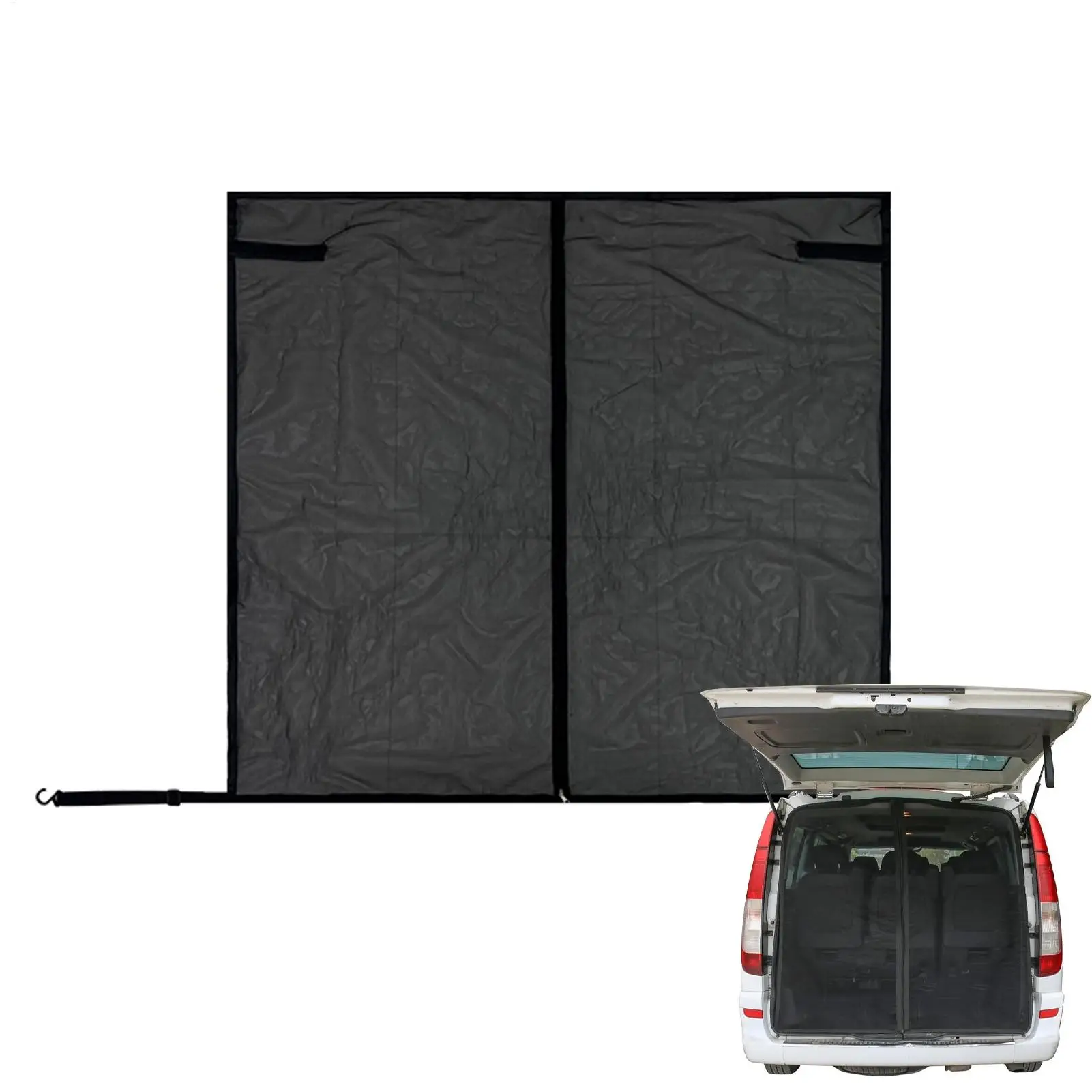 Car Tailgate Mesh Screen for SUV 58x57Inch Heavy-Duty Magnetic SUV Rear Window Protection Screen for Travel Road Trip Picnic