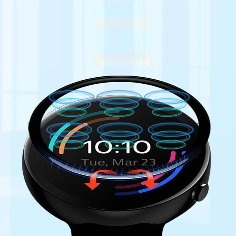 3D โค้งนุ่มเต็มรูปแบบป้องกันฟิล์มสําหรับ Ticwatch E3 สมาร์ทวอท์ชกีฬา Smartwatch อุปกรณ์ป้องกันหน้าจอ