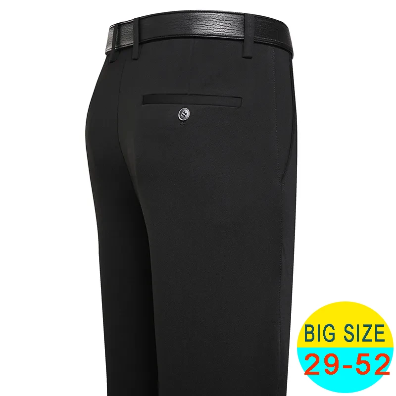 Calça casual empresarial masculina, tamanho grande, calça formal, golfe, terno elástico, vestido de escritório, clássico, marinha, preto, primavera,