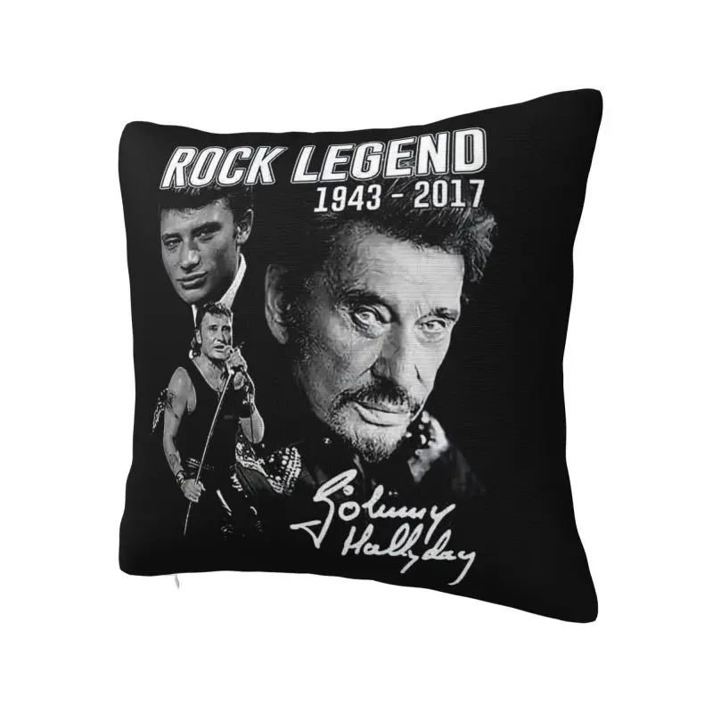 Johnny Hallyday Pillow Case 45x45cm Home Decoration France Rock Singer Modern Cushion Cover Soft Pillowcase