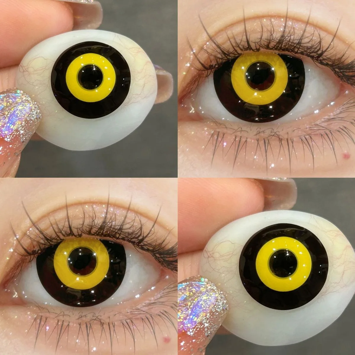 1pair Kyuusaku Yumeno Cosplay Yellow Color Contact Lenses Halloween Joker Circle Lens Фото №4