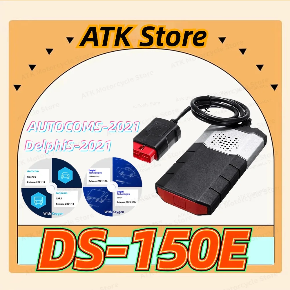 

2024 NEWEST Best Obd2 Scanner 2021.11 Keygen VD DS-150E Bluetooth for TNESF DEL-PHIS ORPDC Cars Trucks Diagnostic Tools DS100