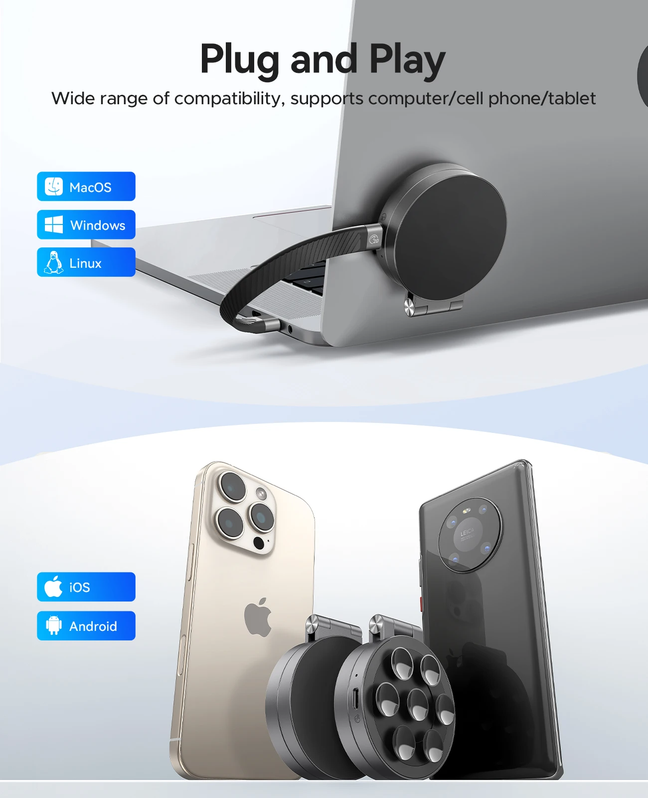 ORICO SC20Pro 20Gbps Suction Cup Portable SSD Type-C External Solid State Drive Phone Holder For Laptop IPhone15 Android