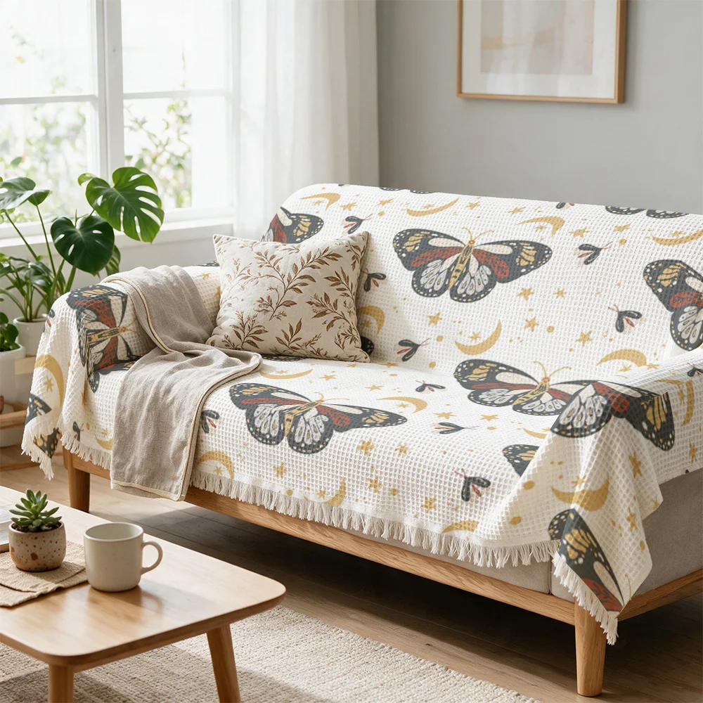 Butterfly Print Throw Blanket Cover for Sofa Couch Living Room Decor Aesthetic Home Gift Idea